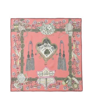 MOONBAT SWASH LONDON(スウォッシュロンドン） シルクツイルスカーフ THINK OF ME 68×68cm 日本製 ピンク