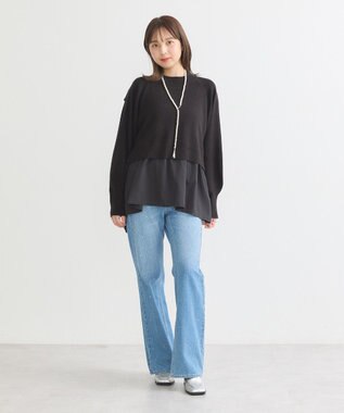 earth music&ecology ドッキングプリーツニット Black