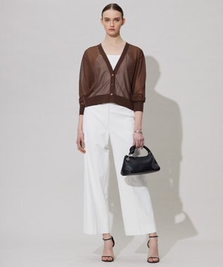 ICB 【接触冷感・UVカット・透け防止・吸水速乾・洗える】 シェルタリングドライオックス ワイドパンツ オフホワイト系