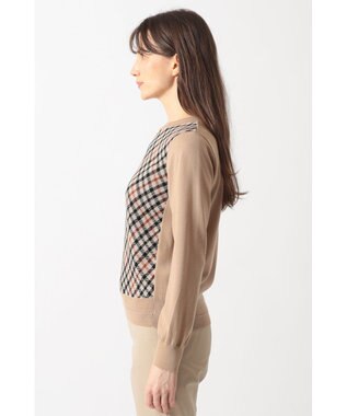 DAKS チェック ジャカードプルオーバー ベージュ