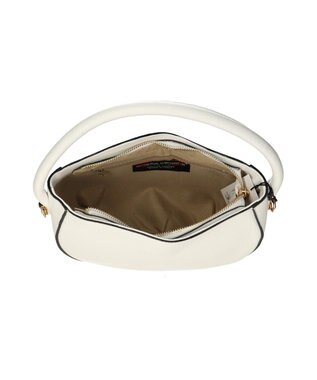 INTER-CHAUSSURES 【ANDREA CARDONE】ウェーブカットレザーハンドバッグ ホワイト