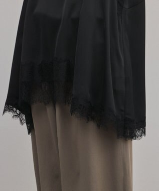 GRACE CONTINENTAL サテンレースキャミ ブラック