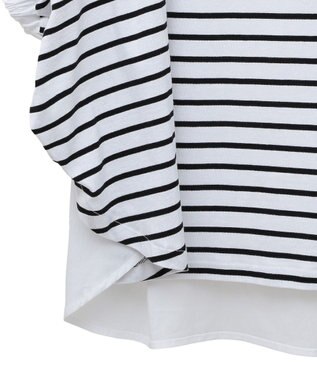 AMERICAN HOLIC 異素材ドッキングドルマンプルオーバー Border Ivory