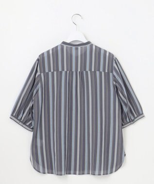 J.PRESS LADIES L 【洗える】ランダムストライプ ブラウス ネイビーストライプ系