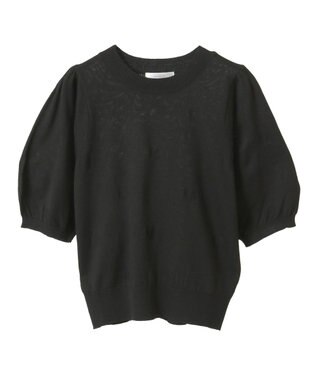 Green Parks ・ｓｗｉｎｇ　ｂｙ　ハート柄クルーニット Black