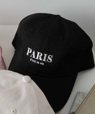 WEGO ワンポイント刺繍キャップ ブラック