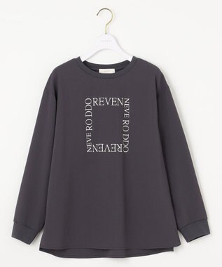 ANY SIS 【洗える】ジョーゼットロゴＴ ブラウス スレート