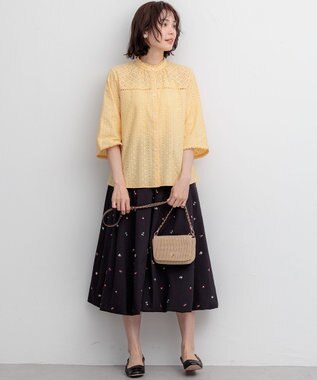 組曲 【WEB限定】ミニフラワーエンブロイダリー スカート ブラック系7