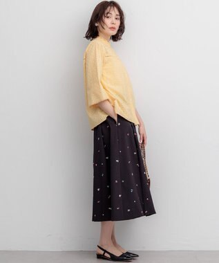 組曲 【WEB限定】ミニフラワーエンブロイダリー スカート ブラック系7