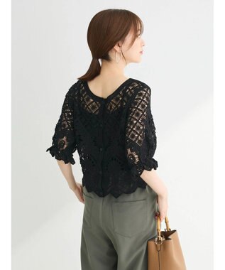 Green Parks ・ＳＵＧＡＲ　ＳＰＯＯＮ　２ｗａｙクロシェカーディガン Black