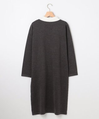組曲 ニット襟トロンプルイユ ワンピース グレー系