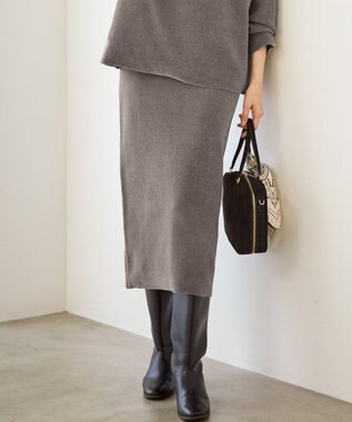 23区 【SLOW/一部店舗限定】ベロア風ニット スカート