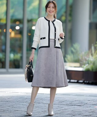  【洗える】スエードライクビット スカート