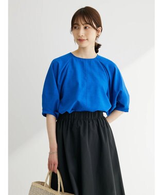 Green Parks 接触冷感　ラグランブラウス Blue