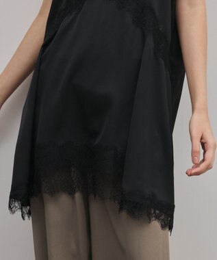 GRACE CONTINENTAL サテンレースキャミ ブラック