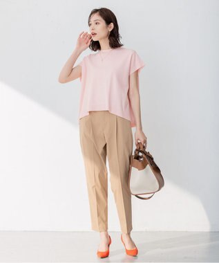 組曲 L 【洗える・型崩れしにくい】CHAI ニットTシャツ ピンク系