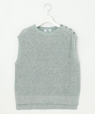 J.PRESS LADIES L 【WEB限定カラーあり】LINEN COTTON ニット ベスト アクア系
