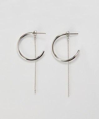 Phoebe 【金属アレルギー対応】2wayウェーブラインフープピアス　シルバー/ニッケルフリー シルバー