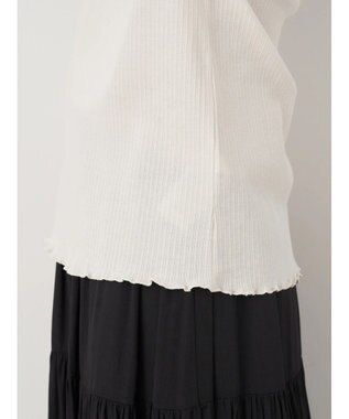 earth music&ecology チェーンリブハイネックプルオーバー Ivory