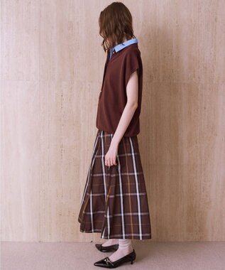 YECCA VECCA 【撥水】メモリーフレアスカート Brown