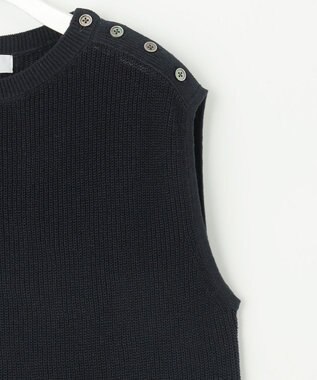 J.PRESS LADIES L 【WEB限定カラーあり】LINEN COTTON ニット ベスト ネイビー系