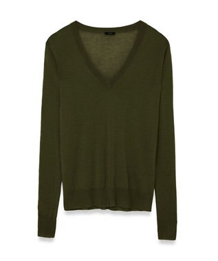 JOSEPH 【洗える】キャッシュエアー　Vネックニット Hass Avocado