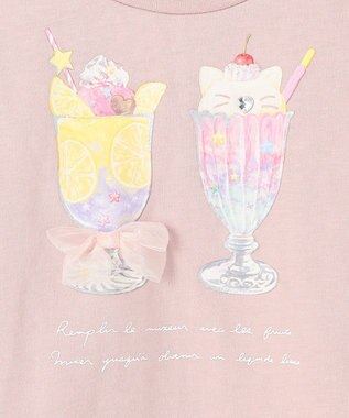 ANY KIDS オンオフショルダーパフェTシャツ ピンク系