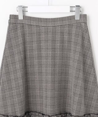 Feroux フレアギャザーチェック スカート ホワイト系2