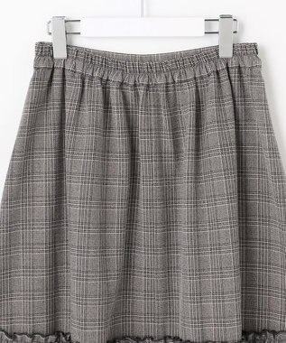 Feroux フレアギャザーチェック スカート ホワイト系2