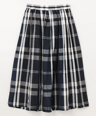 ANY 【洗濯機可能・ウエストゴム】ビックチェックスカート ネイビーベース