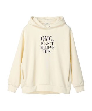 earth music&ecology ロゴスウェットフーディー Ivory