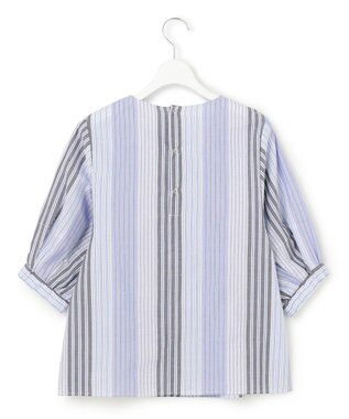 J.PRESS YORK STREET 【WOMEN】マルチストライプ ブラウス ブルー系1