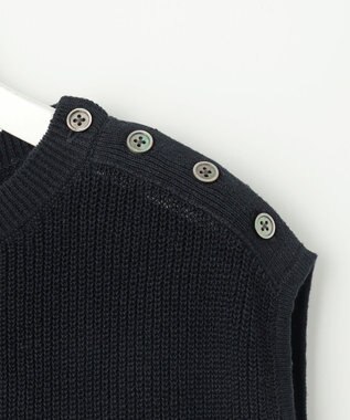 J.PRESS LADIES L 【WEB限定カラーあり】LINEN COTTON ニット ベスト ネイビー系