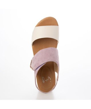 ing <ing>ワンポイントウエッジソールサンダル パープルコンビ