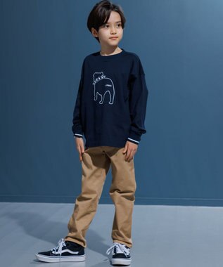 J.PRESS KIDS 【140-170cm】バックブル ラインプリント カットソー ネイビー系