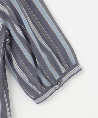 J.PRESS LADIES L 【洗える】ランダムストライプ ブラウス ネイビーストライプ系