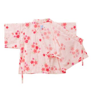 MIKI HOUSE HOT BISCUITS 【ミキハウス】【80-110cm】 お花うさこ甚平スーツ ピンク