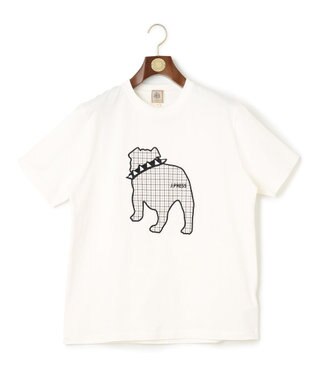 J.PRESS MEN 【UNISEX】ファブリックワッペン バックブルTシャツ ホワイト系