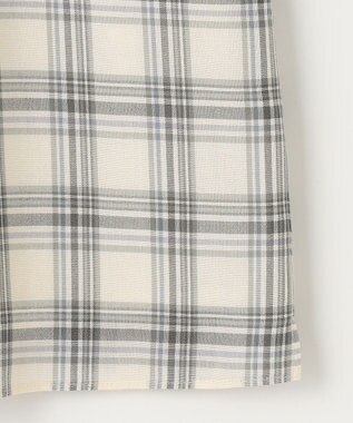 J.PRESS LADIES シアーストライプチェック フレンチスリーブ バンドカラー カットソー ホワイト系3