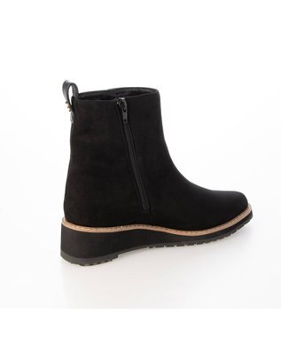 MODE ET JACOMO <carino>【レイン・スノー対応】ウエッジヒールショートブーツ ブラックスエード