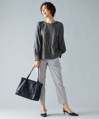 自由区 L パウダリーツィルパフスリーブ ブラウス グレー系