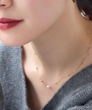 Phoebe 【金属アレルギー対応】ドリッピングウォーターパールネックレス/サージカルステンレス ホワイト