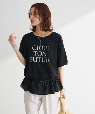 Green Parks ウエストドロストドッキングロゴプルオーバー Gray Mixture