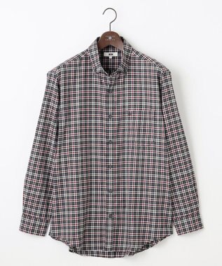 JOSEPH ABBOUD 【キングサイズ・ネルシャツ/暖かい】ファインブラッシュド ネル チェック シャツ ワイン系3