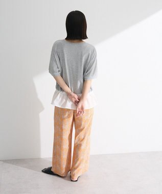 Green Parks ウエストドロストドッキングロゴプルオーバー Gray Mixture