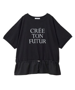 Green Parks ウエストドロストドッキングロゴプルオーバー Gray Mixture