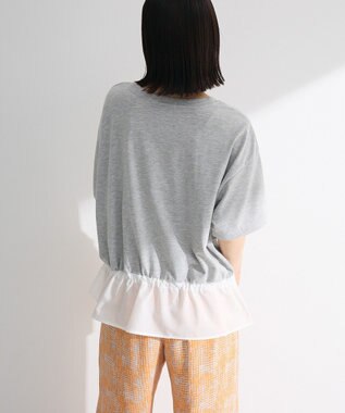 Green Parks ウエストドロストドッキングロゴプルオーバー Gray Mixture