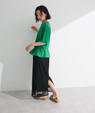 Green Parks ウエストドロストドッキングロゴプルオーバー Gray Mixture