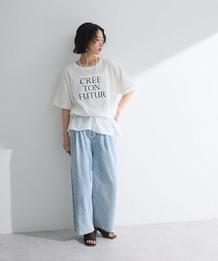 Green Parks ウエストドロストドッキングロゴプルオーバー Gray Mixture