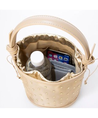 UNBILLION カカトゥ kakatoo / チュール×ビジュー風2wayバケツバッグ ベージュ